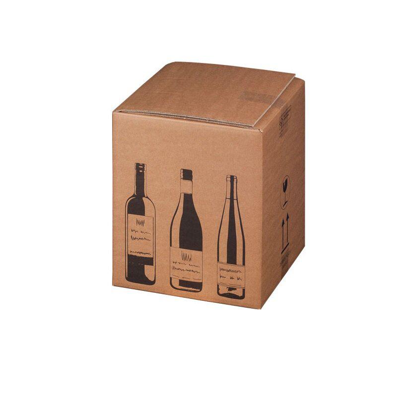 Flaschenversandkarton 9er für Wein oder Sekt 316x305x368 mm 2-wellig braun